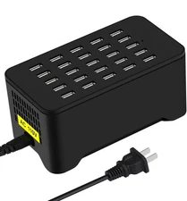 25 Ports USB Charger, 125W 25A Desktop USB Charging Station with iSmart Multi...