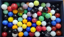Lot of 84 Vintage Marbles in Solid Colors