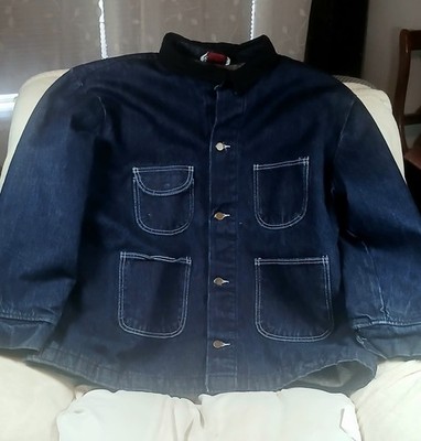 Vintage Bob Barker Blanket Lined Denim Chore Coat Jacket Men's 2XL 50/52 Made...