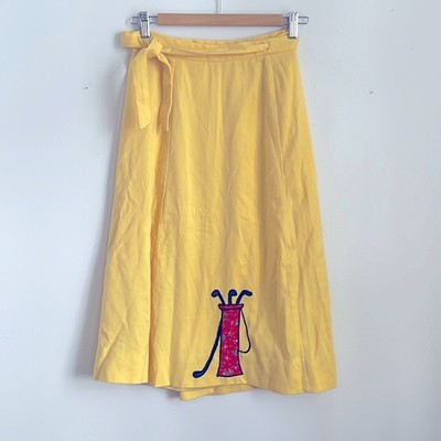 Vintage J. Estes wrap around golf bag novelty midi skirt sz S