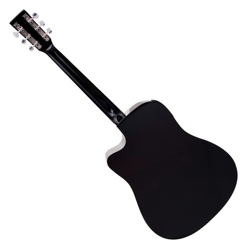 Set Chitarra Acustica Dreadnought Elettrificata Pickups EQ Custodia Sunburst - Foto 3 di 8