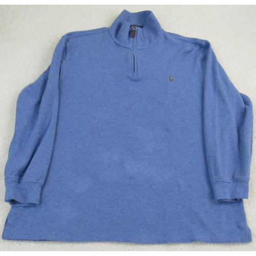 Polo Ralph Lauren Sweater Mens Large Estate Rib Quarter Zip Flesh Pony Tag XL - Picture 2 of 13