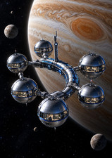 Original A4 Art Print Poster Station Jupiter ? Les Bulles de Recherche