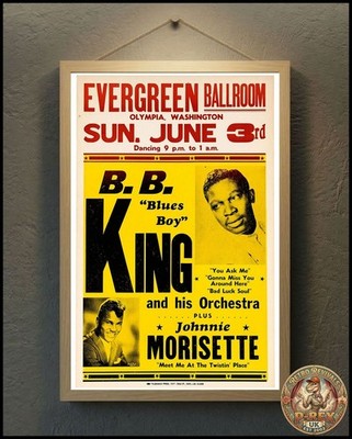 BB King 1962 Repro Tour Poster Live - 36''x24''