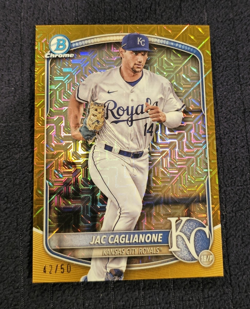 2025 Bowman Chrome Prospects Jac Caglianone Gold Mojo /50 #BCP-103