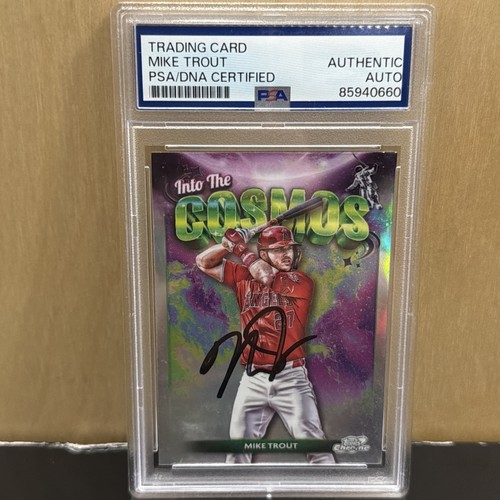 2024 Topps Chrome Cosmic Mike Trout Signed Autograph RARE PSA Auto Authentic