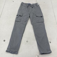 Old Navy Cargo Pants Boys Large 10-12 Gray Tech Taper Quick Dry Drawstring