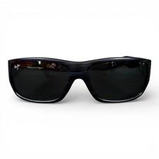 Maui Jim Wassup Stg-Bg MJ-123-02W Black Wrap Polarized Green Lens Sunglasses