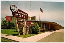 Rocking R Motel Burlington KS Hwy 75 Linen Postcard '60s McGrew
