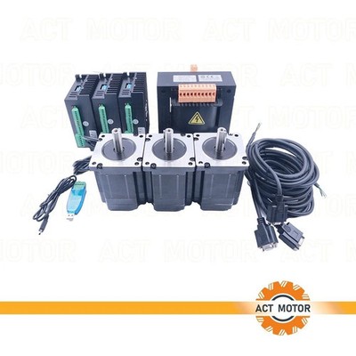 DE Free3Axis Nema34 Closed Loop 9N.m 6A 34SSM1460-EC1000&Drive CS86H&Transformer