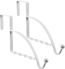 Hotop 2 Pcs Over The Door Hooks Hanger Sturdy Valet White