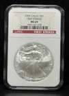 NGC MS69 2006 American Silver Eagle One Dollar Silver Coin -370
