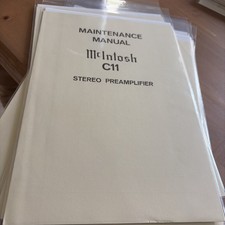 McIntosh C11 Maintenance Manual Original 
