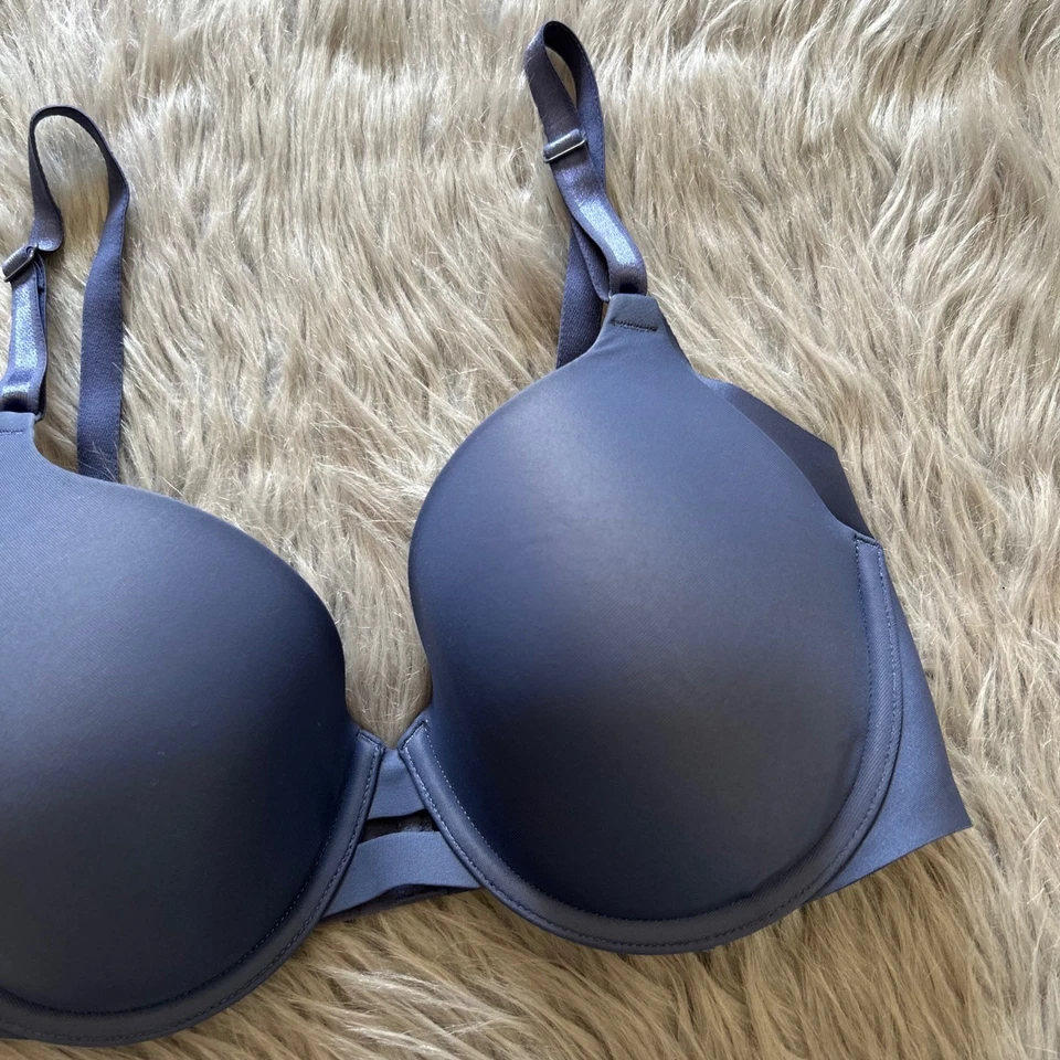 Бюстгальтер женский Warner's с легкой подкладкой размер 34D синий на косточках с застежкой сзади - Изображение 3 из 4