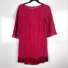 Laundry Shelli Segal Red Lace Shift Dress Women’s Size 4 Elegant Date Night