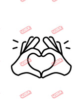 Hands Heart Love Car Decal Auto Sticker Vehicle Vinyl Window Laptop Die Cut