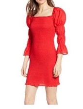 J.O.A Puffed Sleeve Bodycon Dress Size XS NWT