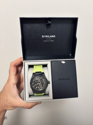 D1 Milano Uhr - Uhr Slice Lime Skeleton Rubber SKRJ15 Green, AP, New, Seiko Werk