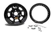 Aero Race Wheels - 53-series - 15x8 - 2in Bs - 5x5 - Beadlock - Steel - Black