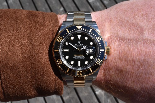 2022 Rolex Sea-Dweller 43 Two Tone 18K Yellow Gold & Steel Black Dial 126603 FS
