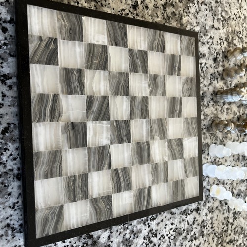 Handmade Mini Onyx Chess Set Traver and White Marble Chess Set 7.5" - Picture 6 of 7