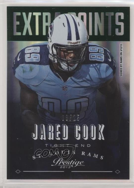 2013 Panini Prestige Extra Points Green 8/25 Jared Cook #159 pn1