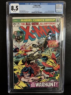🔥CGC 8.5 WP X MEN #95 3rd App of New X MEN!! Death of THUNDERBIRD 1975🔥