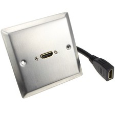 HDMI 2.0 4K Single Wall Plate Faceplate Socket For HDMI Cables STEEL