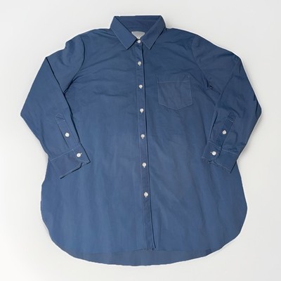Lysse Women's Shiffer Button Down Shirt Size Large Blue Long Sleeve Collared