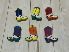 VTG Six cowboy boots button covers snap on co...