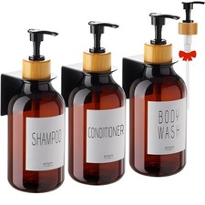 3 Chamber Wall Mount Shampoo and Conditioner Dispenser for Bathroom with Pump