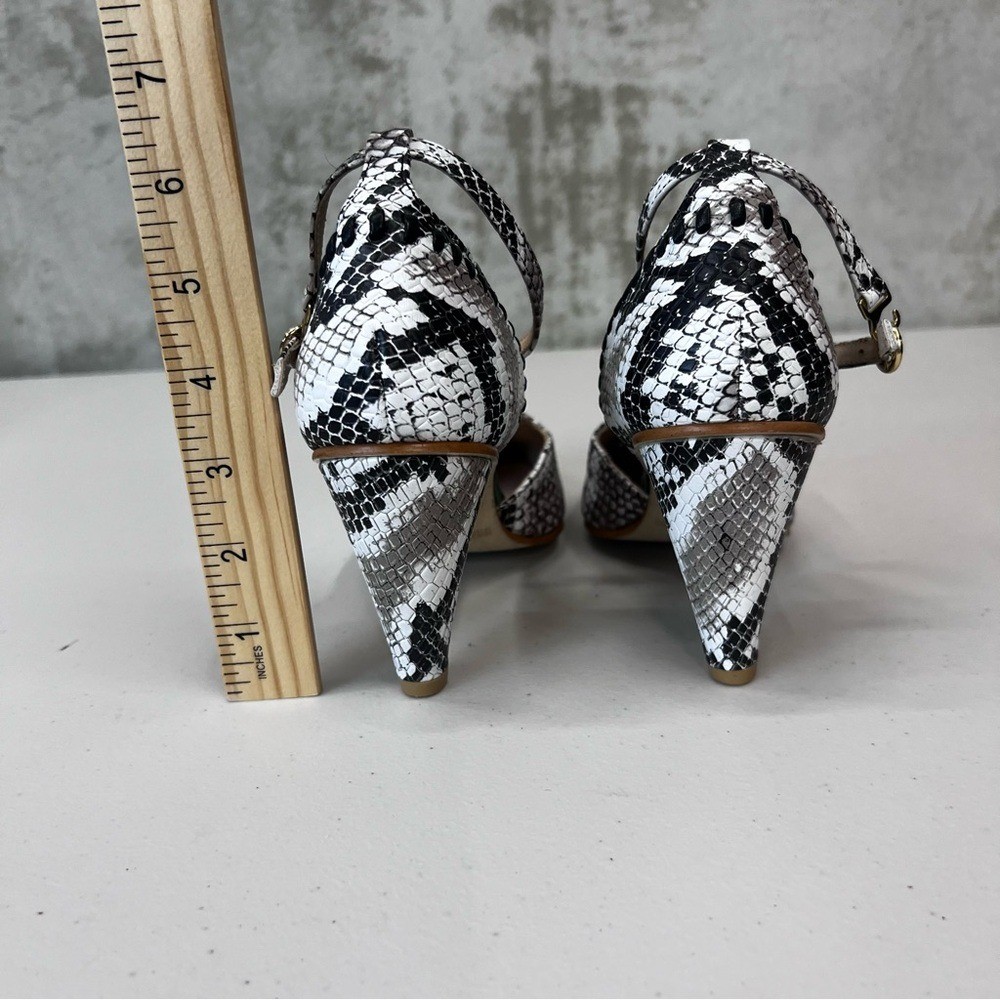 Reike Nen Python Snake Leather T-Strap Pumps Heel… - image 9