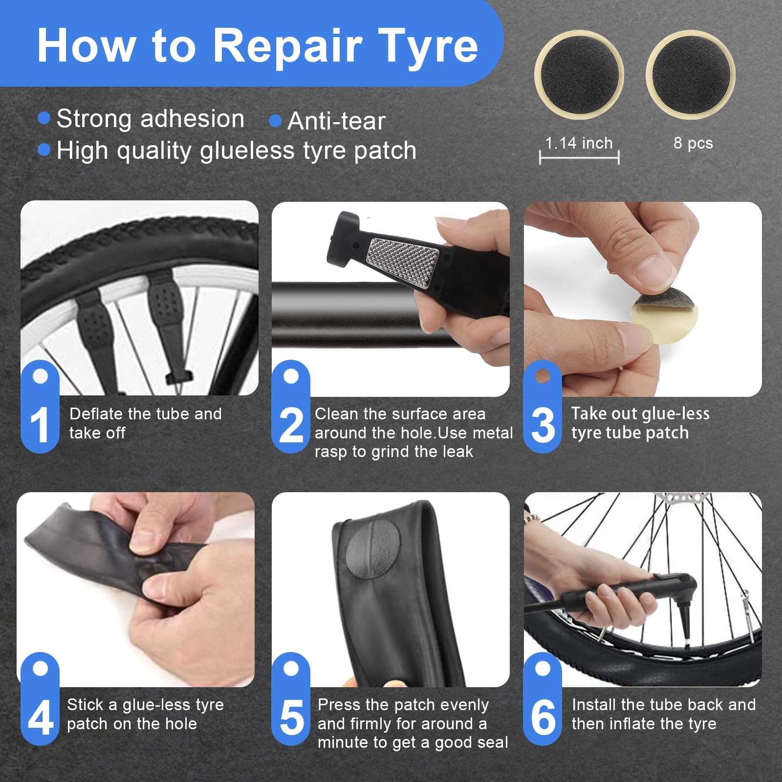27 Piece Roadside Emergency Bike Repair Kit Universal Bicycle Tool Set New