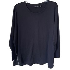 Susan Graver Black Super Soft Pullover Crewneck Sweater Size 3X