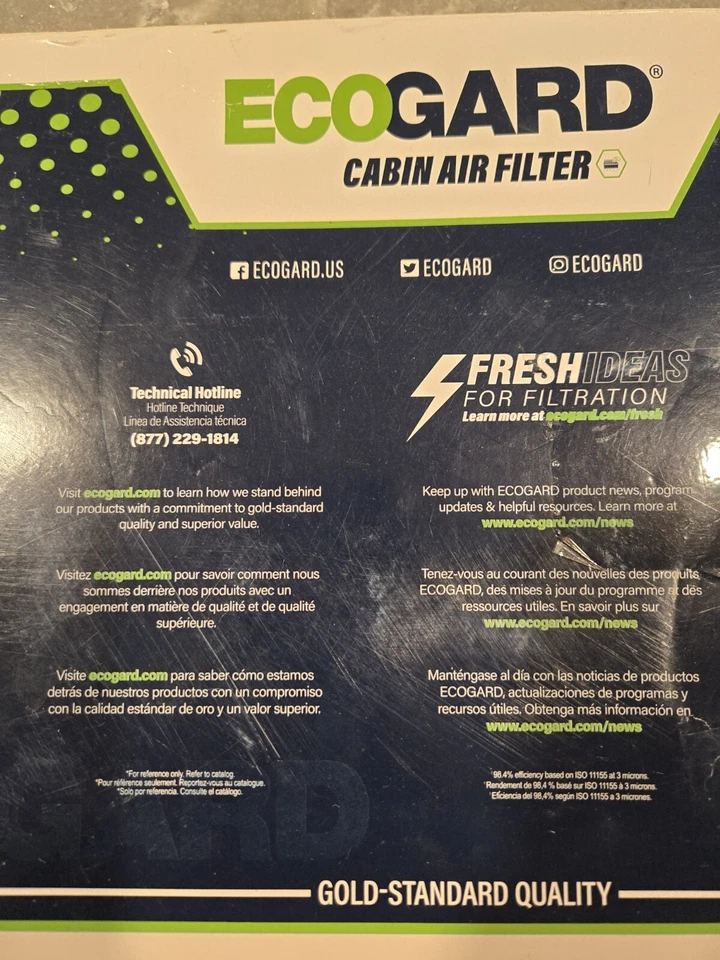 Filtro de ar ECOGARD XC36080 Premium cabine (pacote único) - Imagem 2 de 3