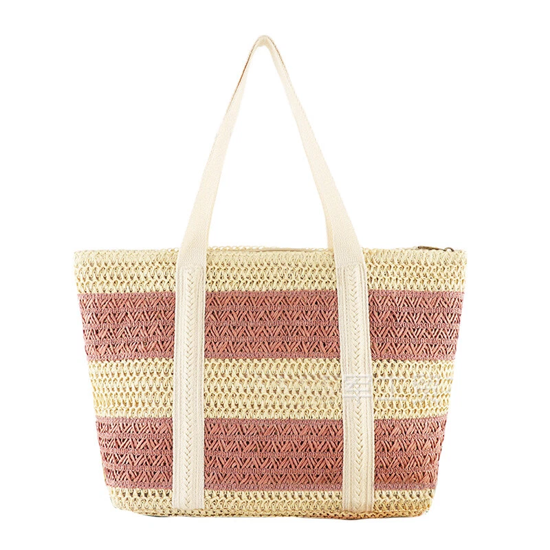 Womens Straw Woven Bag Handbag Beach Bag Shoulder Bag Leisure Fashion Woven Bag - Image 4 of 4