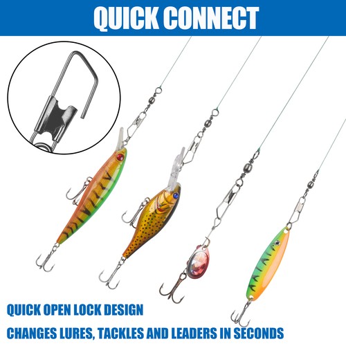 Fishing Swivels Snaps Kit Rolling Barrel Swivel Lure Connector Tackle Box 1#-10# - Picture 17 of 48