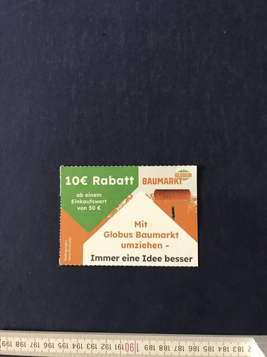 10 € Gutscheinkarte geschenkt für Baumarkt Globus bei 50 € Einkaufswert.