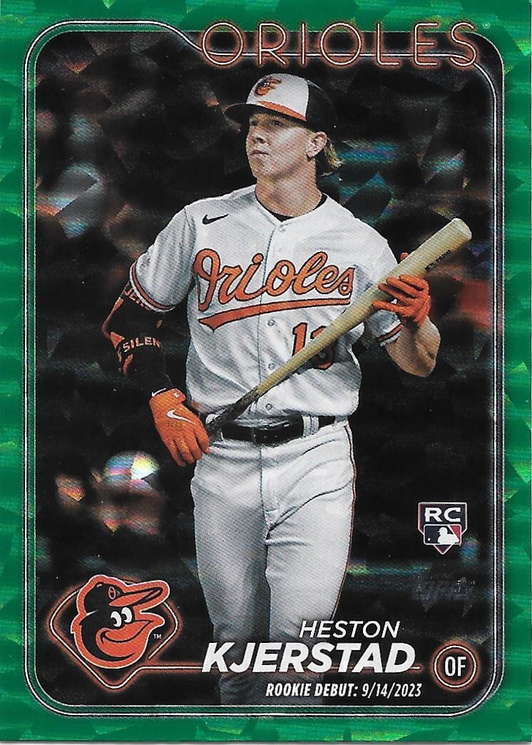 2024 Topps Update Series HESTON KJERSTAD RC DeBUT Green Crackle #/499 -ORIOLES-
