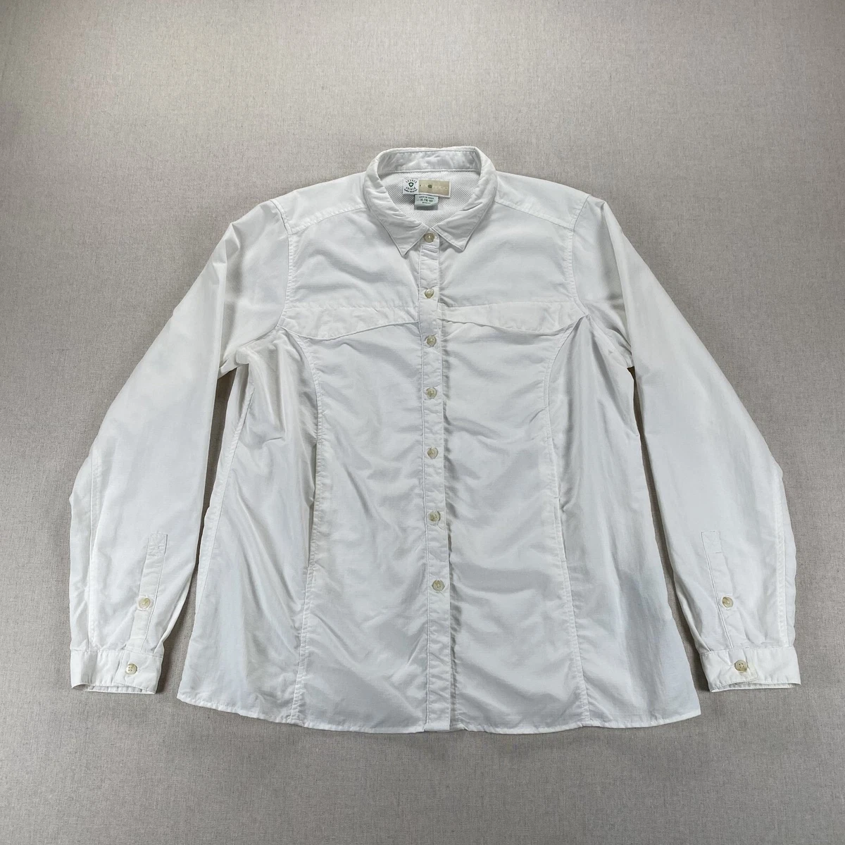 Chemise De Pêche Femme ExOfficio Taille M - Respirante, Manches Longues, Couleur Beige