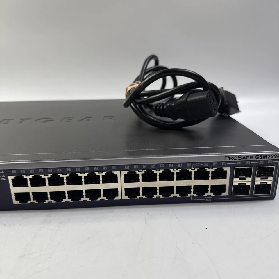 NetGear ProSafe 24 Port Gigabit Ethernet L2 Managed Switch GSM7224 w/ Power Cord - Image 2 of 4