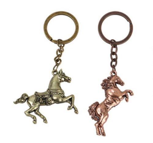 2Pcs Charm Creative Animal Men horse Horses Ring Keyring Metal Key Chains - Photo 1/14