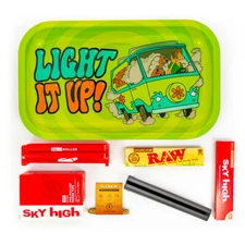 Metal Rolling Tray Scooby Combo Bundle Kit RAW, SKY HIGH Gift Pack Set #24 King