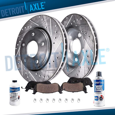 Front Drilled Rotors + Brake Pads for 2005 - 2011 Dodge Dakota Mitsubishi Raider