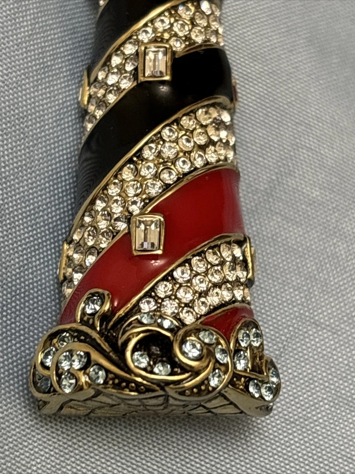Heidi Daus Lighthouse Crystal and Enamel Pin Brooch Swarovski Elements RARE READ - Image 3 of 4