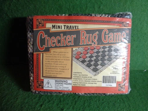 Vintage Mini Travel Checker Rug Game NEW UNOPENED PACKAGE 