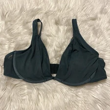 Adore Me 38C Bra Green Plunge Unlined Underwire Back Closure