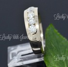 1.15 ct 14k Solid Yellow Gold Mens Diamond Ring 5 stones   Band — photo 5