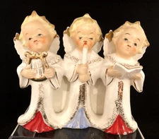 VTG Artmark Christmas Choir Angels Planter~Japan~Candle~Harp~Songbook