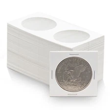 50 Coin Shield Large Dollar 2x2 Coin Flips – $1 Cardboard Mylar Holders Safe